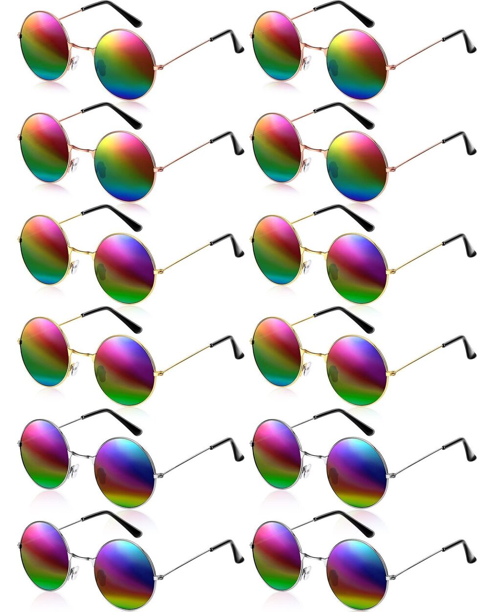 4628 30 Pcs Gay Pride Sunglasses LGBTQ Pride Glasses Retro Round Polarized